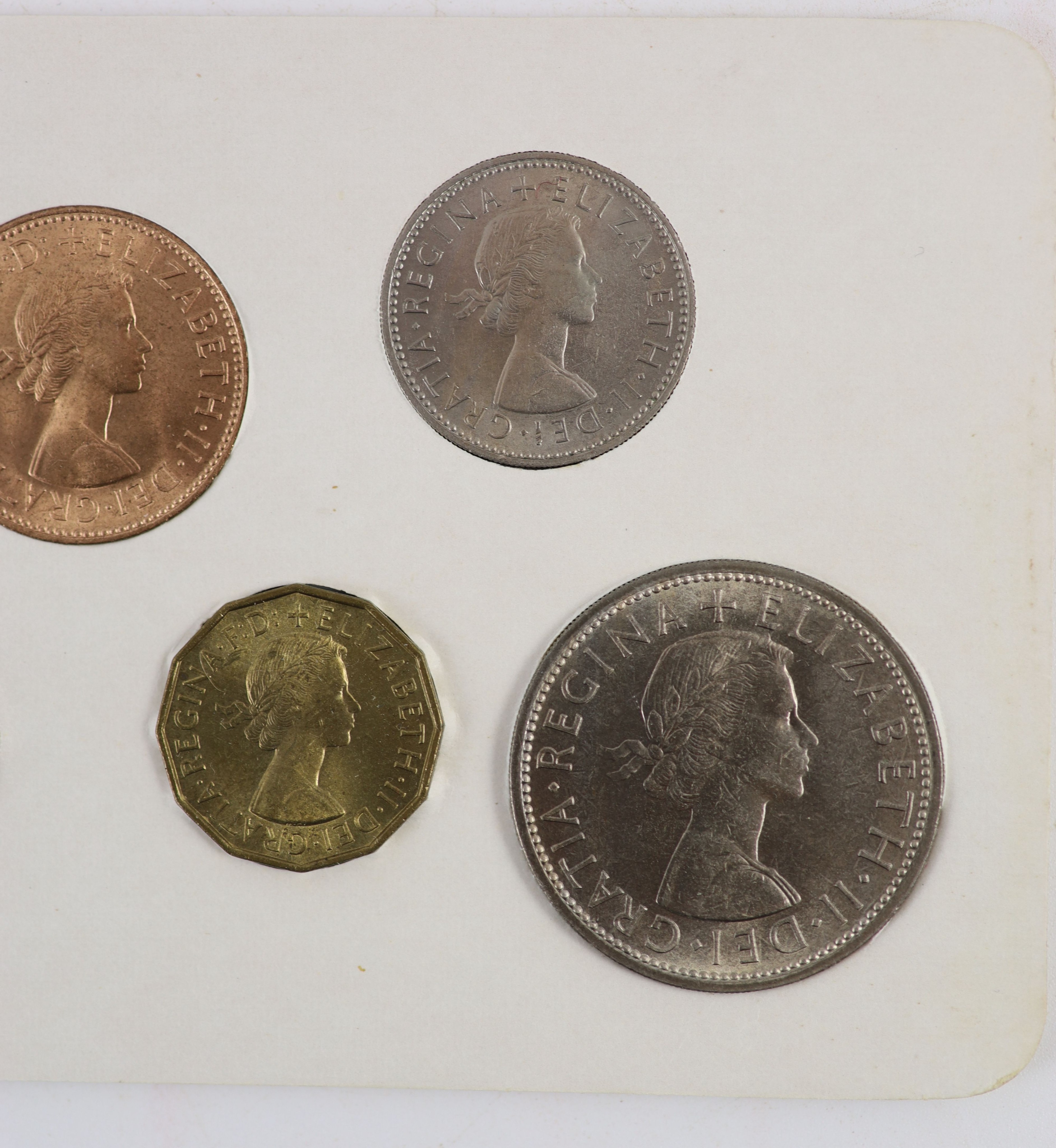Queen Elizabeth II pre-decimal specimen coin sets for 1953 - 1967, first and second issues, all EF/UNC (15 sets), including 1954, 1957-1959 halfcrowns, florins and shillings, scarce in high grade
